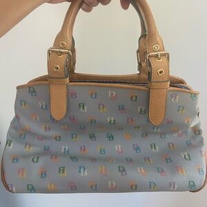 Vintage Blue Dooney & Bourke rainbow monogram satchel!